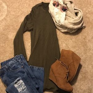 Olive green long sleeve tunic